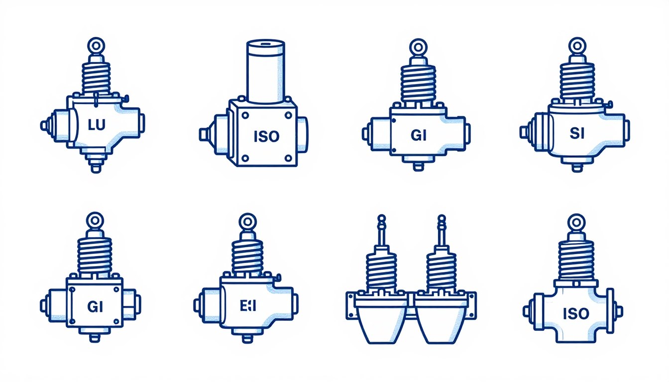 Symbole Electrovanne 1 Schéma technique montrant différents symboles électrovanne sur plan P&ID industriel