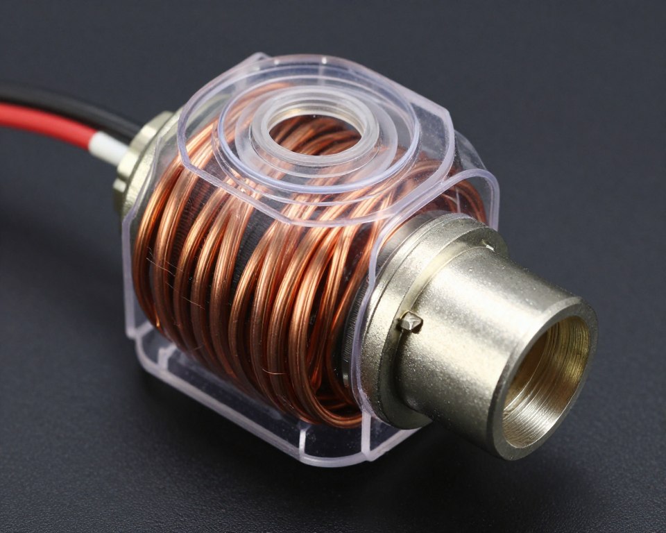Bobine d'électrovanne 12V avec connecteur électrique détaillé