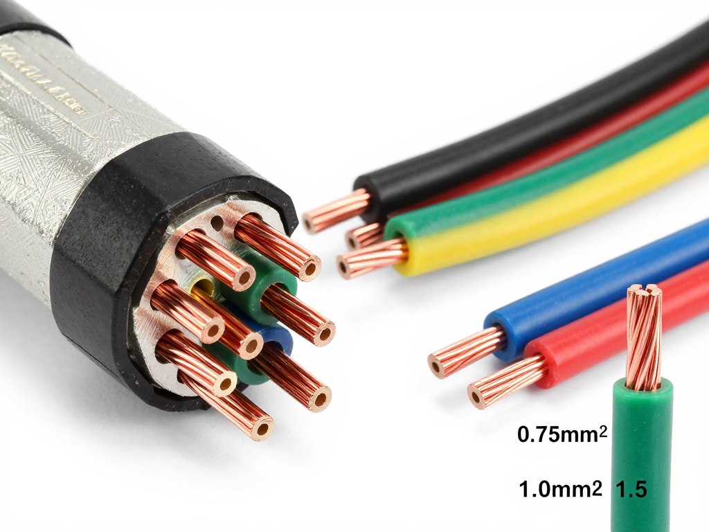 Câble électrique avec différentes sections de fil pour connexion électrovanne 24V