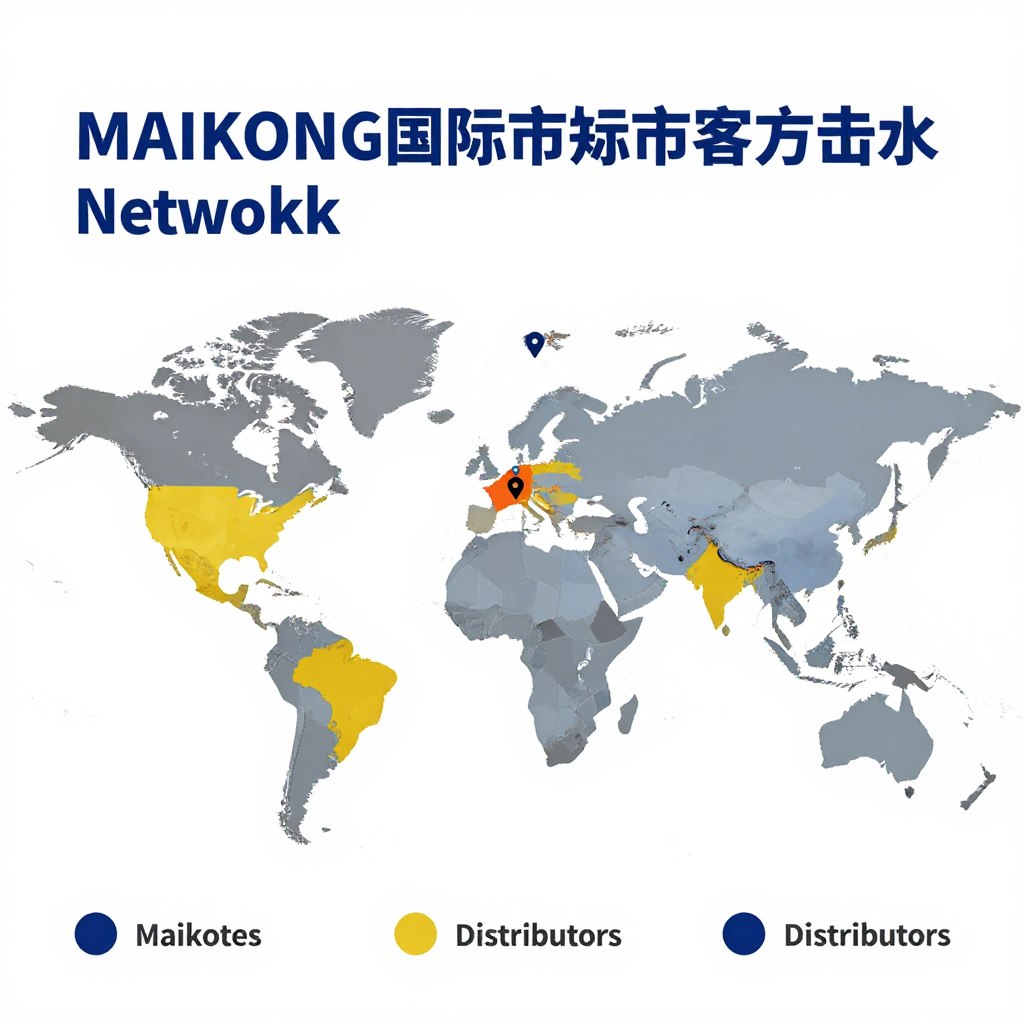 Carte mondiale montrant présence internationale MAIKONG et distributeurs