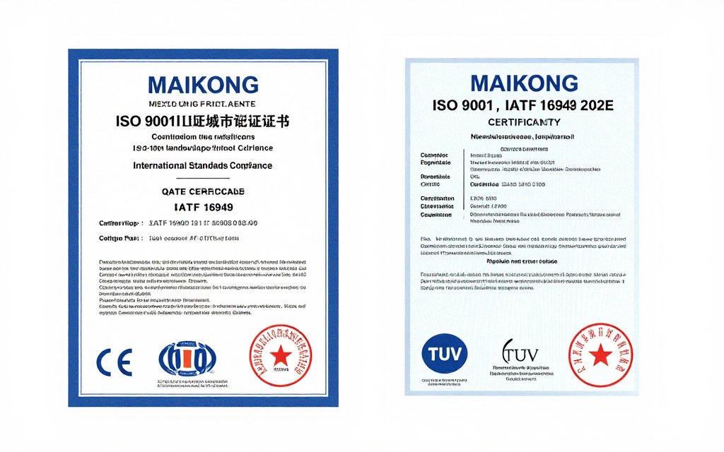 Certificats ISO 9001, IATF 16949, CE et TUV de MAIKONG