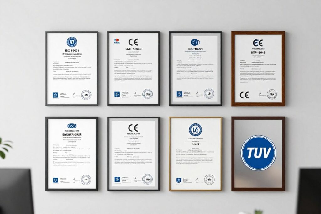 Certificats qualité ISO IATF CE TUV RoHS électrovannes MAIKONG