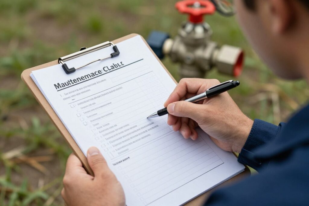 Checklist maintenance annuelle électrovanne irrigation