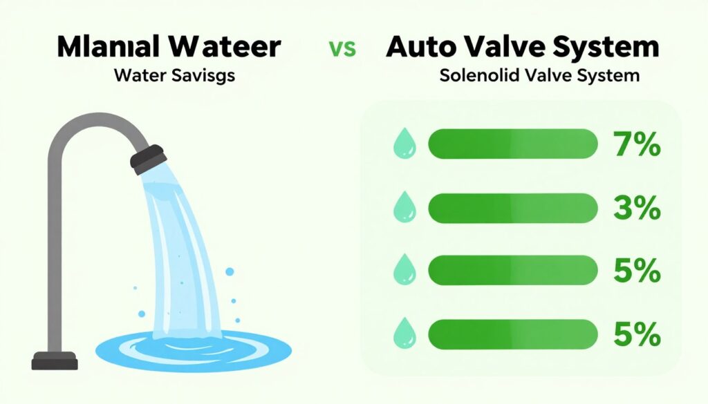 Comparaison consommation d'eau entre arrosage manuel et automatique