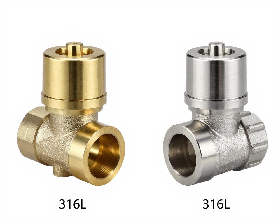 Comparaison de matériaux laiton et inox pour corps d'électrovanne