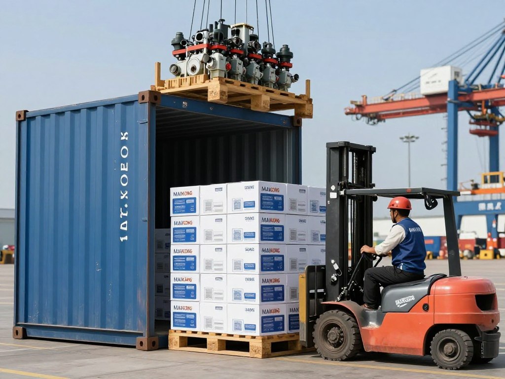 Conteneur maritime chargement électrovannes MAIKONG export