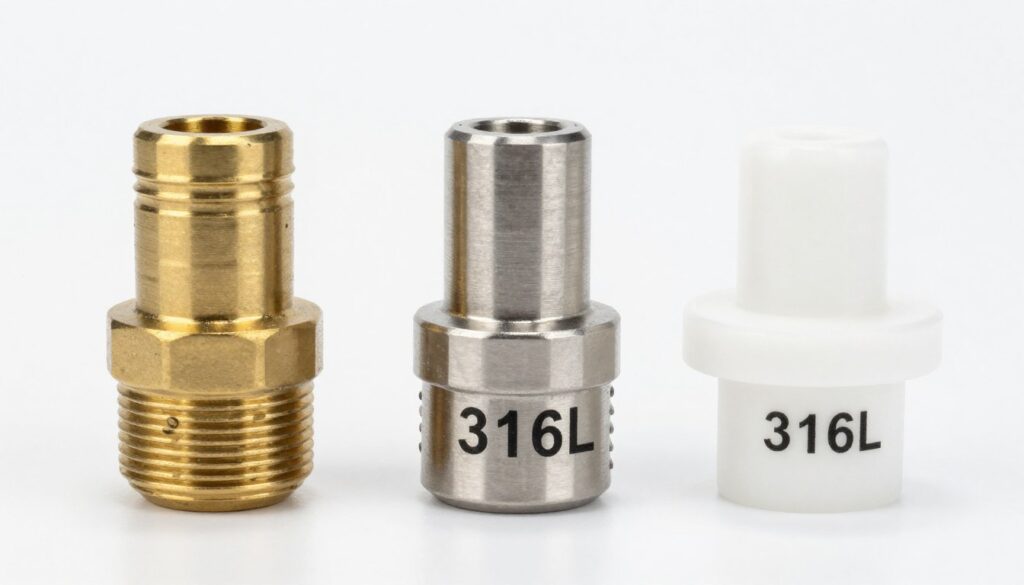 Différents matériaux corps électrovanne laiton inox plastique