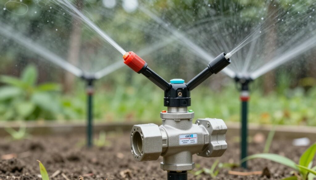 Électrovanne 24V installée sur système irrigation automatique