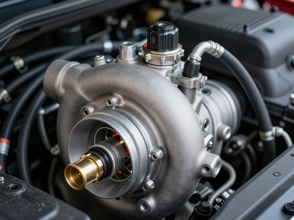 Électrovanne automobile montée sur moteur diesel avec turbocompresseur