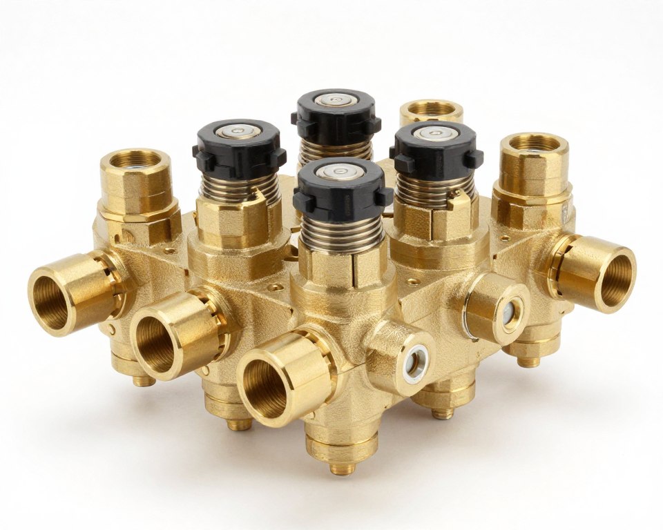 Électrovanne hydraulique 12V à 6 voies avec manifold de distribution