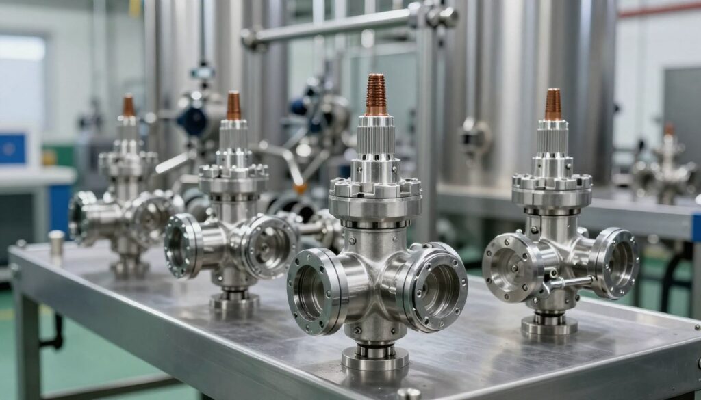 Électrovannes inox MAIKONG installées sur ligne agroalimentaire