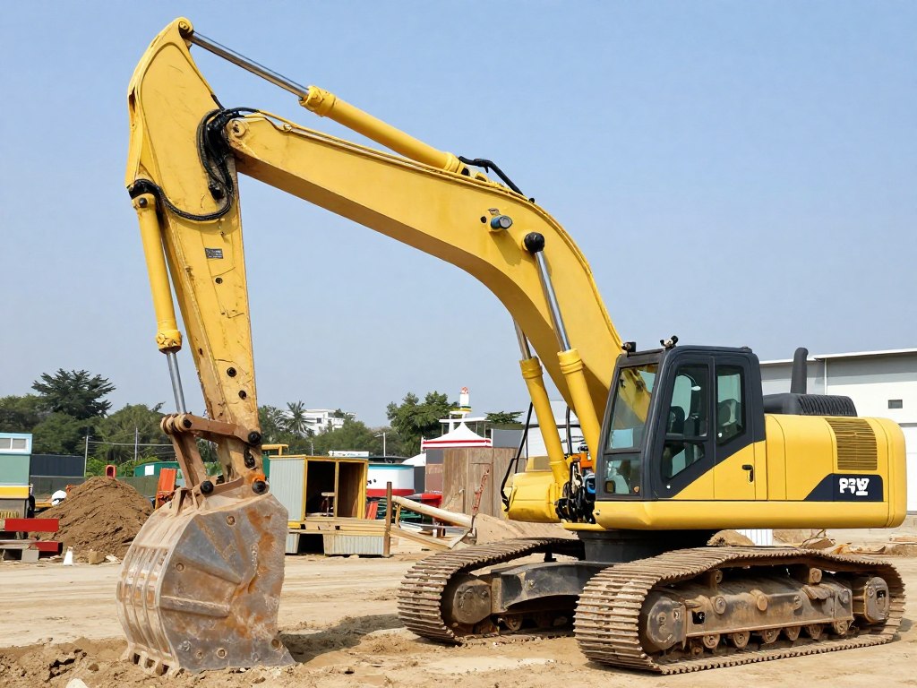 Engin de chantier montrant le système hydraulique avec électrovannes