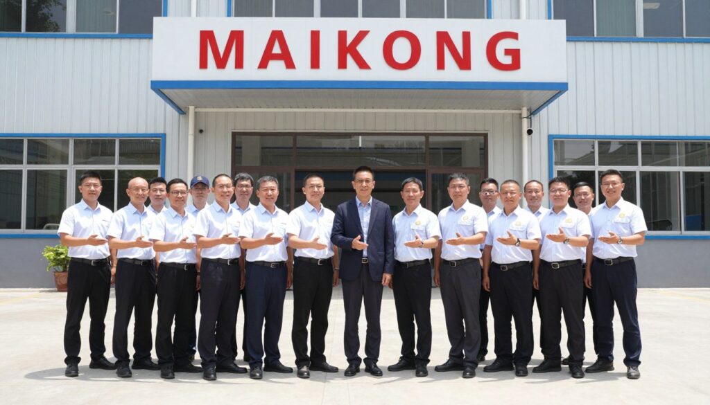 Équipe MAIKONG devant l'usine