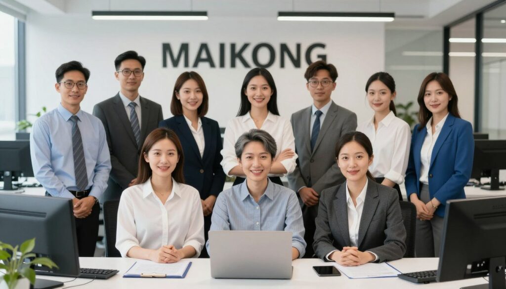 Équipe commerciale MAIKONG prête à répondre aux demandes clients français Équipe commerciale MAIKONG prête à répondre aux demandes clients français