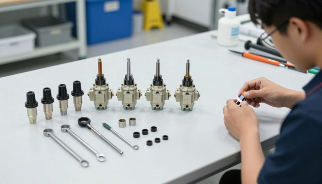 Étapes démontage électrovanne avec outils spécifiques Étapes démontage électrovanne avec outils spécifiques