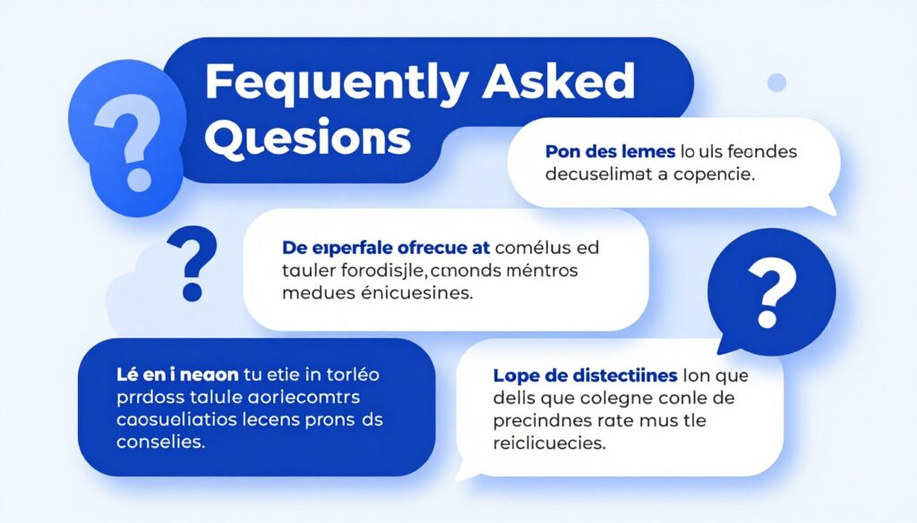 FAQ illustrée avec icônes de questions