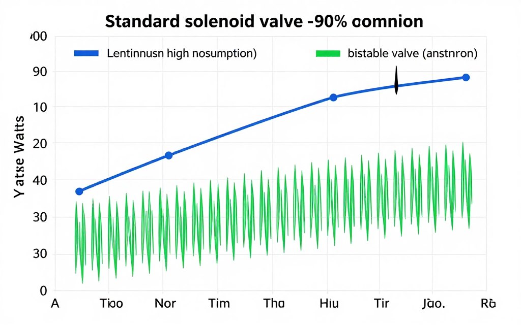 Graphique comparaif consommation énergie vannes bistables vs standard Graphique comparaif consommation énergie vannes bistables vs standard