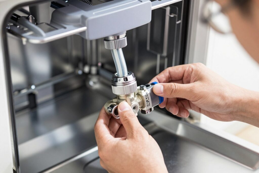 Installation d'une électrovanne YCVM11 dans un lave-vaisselle