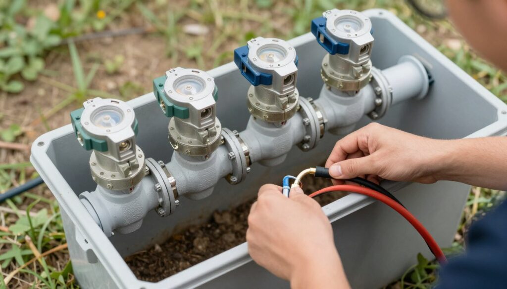 Installation professionnelle d'électrovannes dans un système d'irrigation automatique
