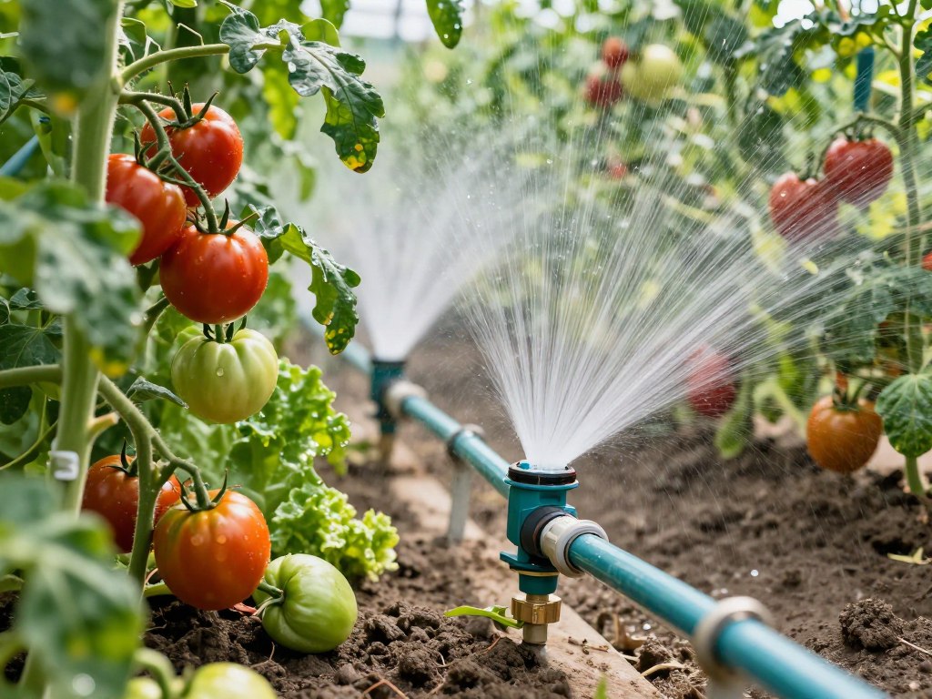 Irrigation goutte-à-goutte avec électrovannes pour cultures maraîchères