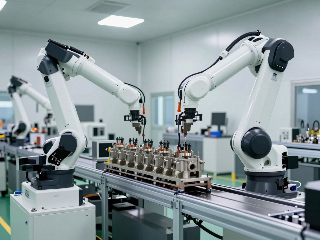 Ligne d'assemblage automatisée électrovannes MAIKONG avec robots industriels
