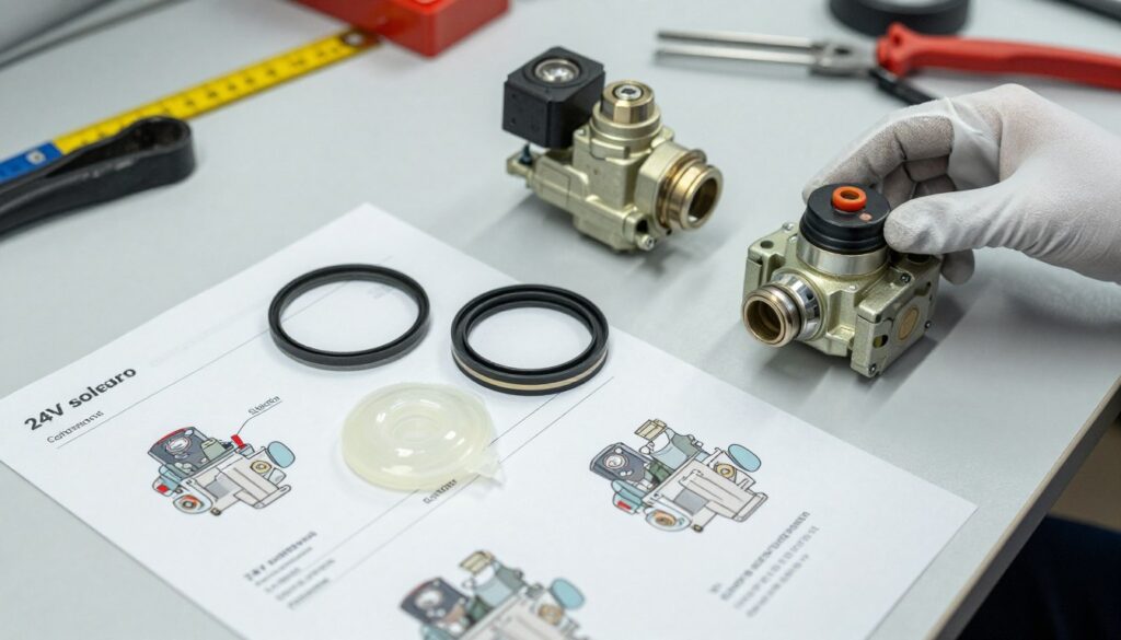 Maintenance électrovanne 24V démontage nettoyage diaphragme