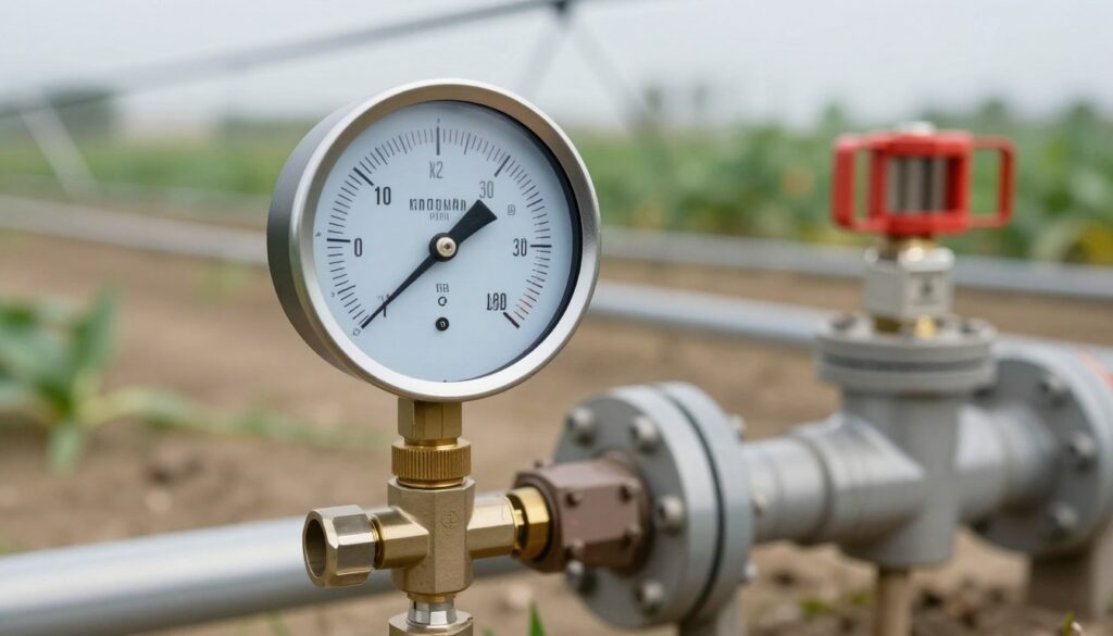 Manomètre mesure pression réseau irrigation électrovanne