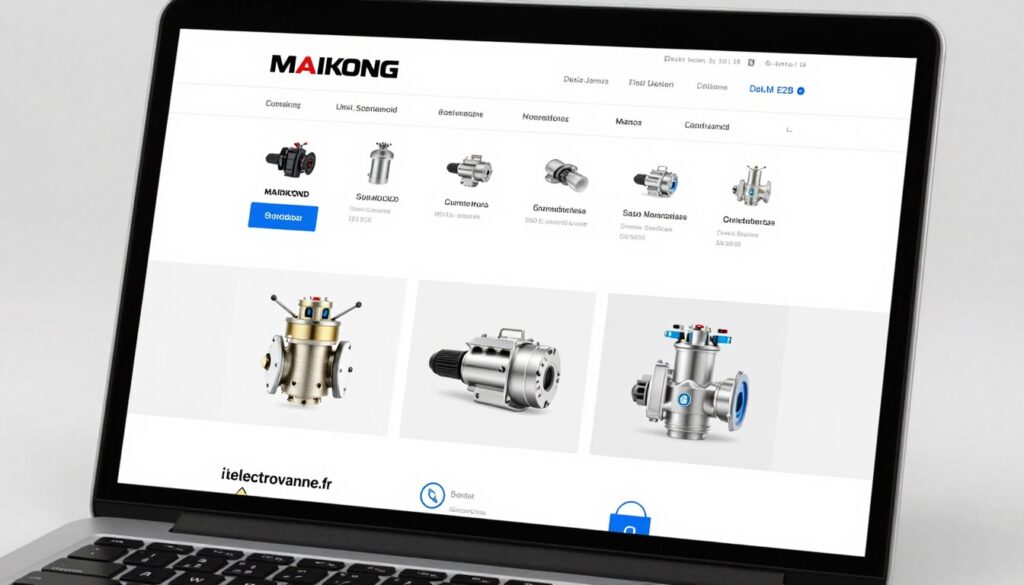 Page web ielectrovanne.fr catalogue MAIKONG électrovannes professionnelles B2B France