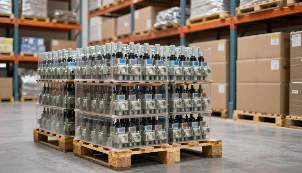 Palettes d'électrovannes en stock entrepôt