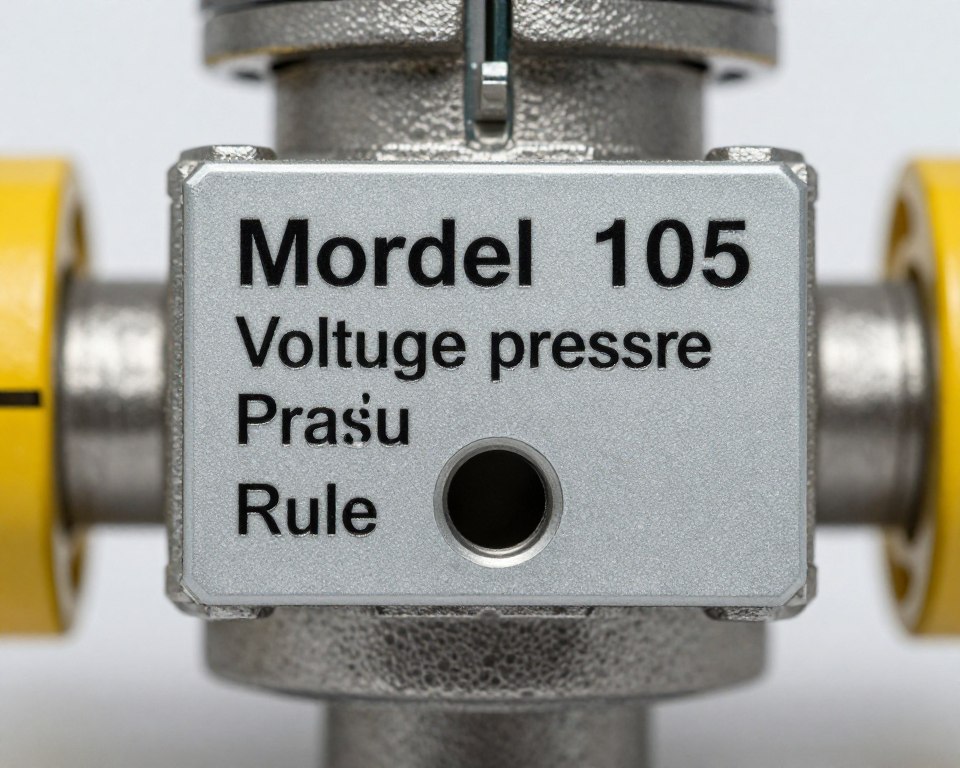 Plaque signalétique électrovanne avec données techniques essentielles Plaque signalétique électrovanne avec données techniques essentielles