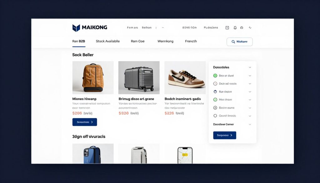 Plateforme B2B distributeur MAIKONG catalogue en ligne commande