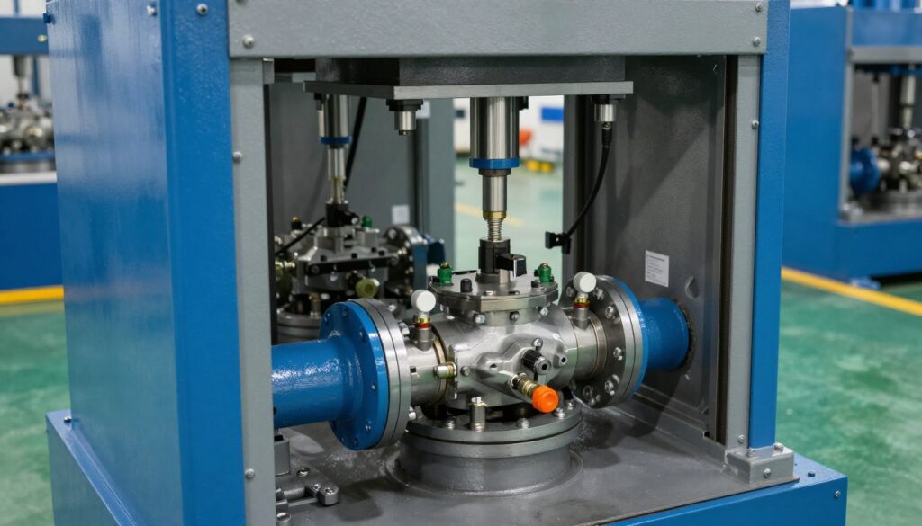 Presse hydraulique industrielle équipée d'électrovannes de commande