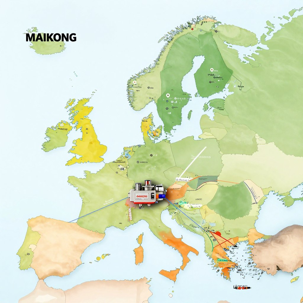 Réseau de distribution MAIKONG électrovannes en Europe avec point France