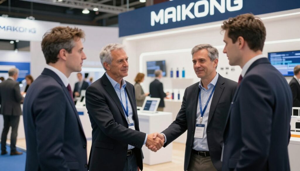 Réunion partenaires MAIKONG lors d'un salon professionnel