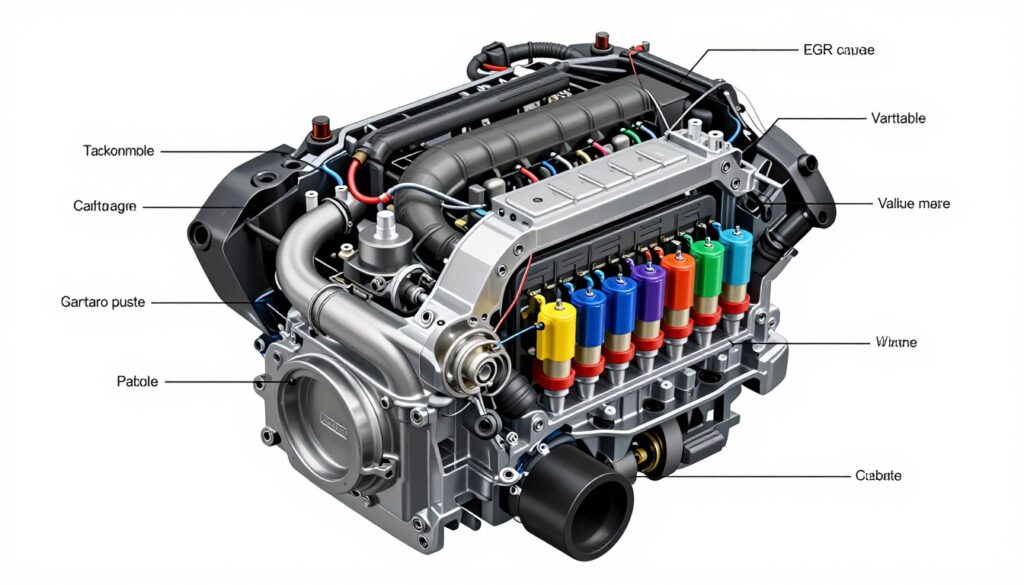 Schéma complet systèmes électrovannes moteur automobile