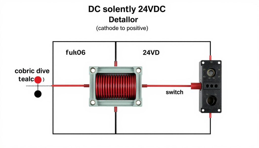 Schéma de câblage électrique complet pour électrovanne DC avec diode de protection