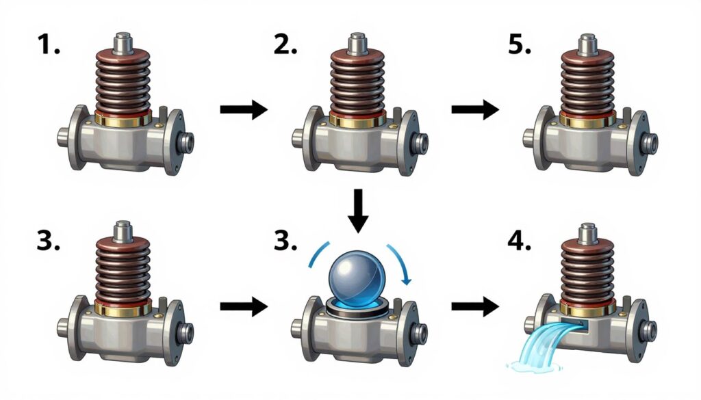 Séquence animation fonctionnement électrovanne action directe