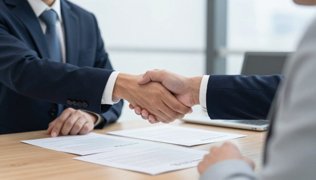 Signature de contrat de partenariat commercial