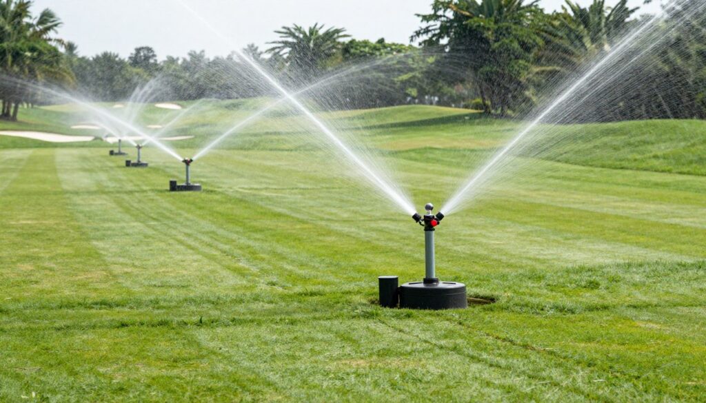 Système d'arrosage automatique pour terrain de golf avec électrovannes