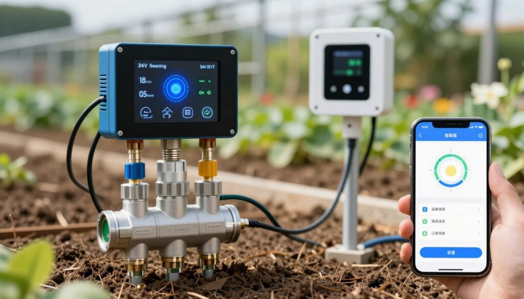 Système irrigation intelligent connecté IoT électrovannes 24V capteurs