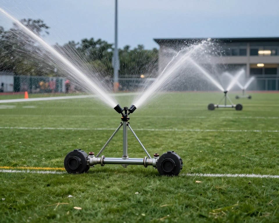Système irrigation terrain football électrovannes 24V enterrées