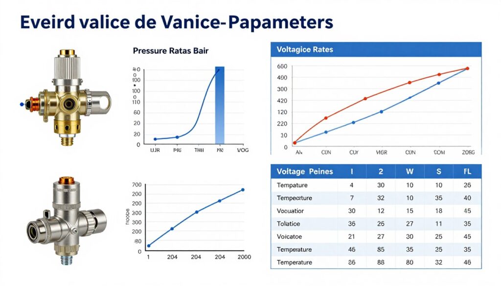 Tableau de spécifications techniques d'électrovannes pour irrigation