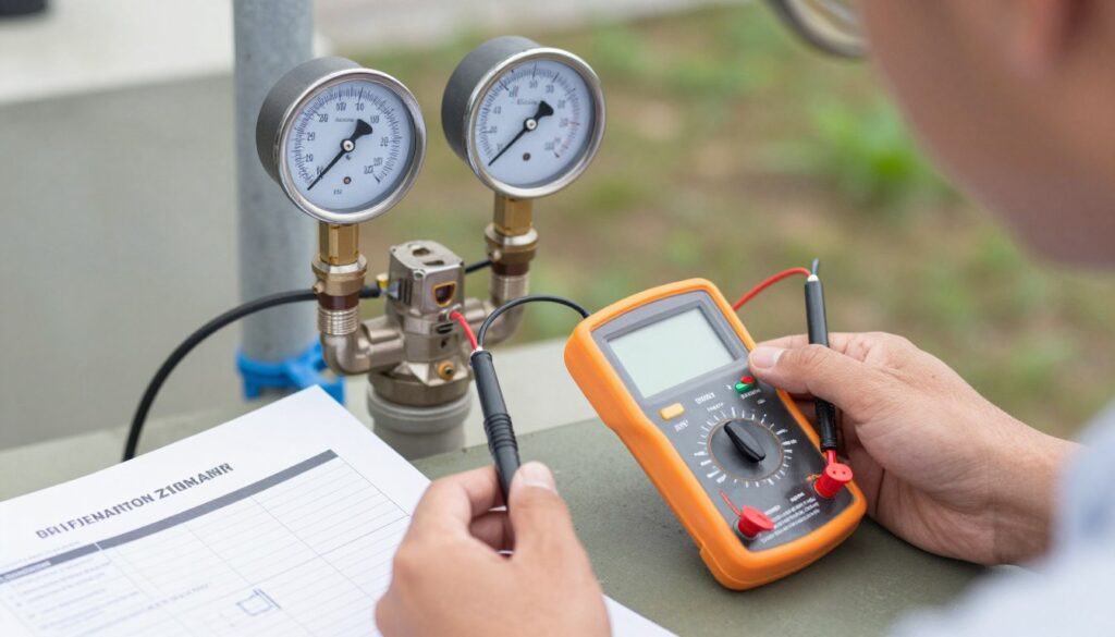 Test vérification fonctionnement électrovanne irrigation multimètre