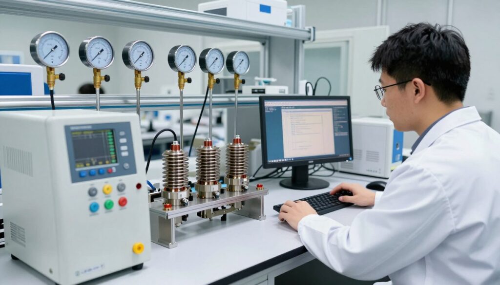 Tests de qualité en laboratoire sur électrovannes