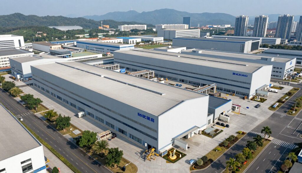 Vue aérienne usine MAIKONG Shenzhen Chine production électrovannes