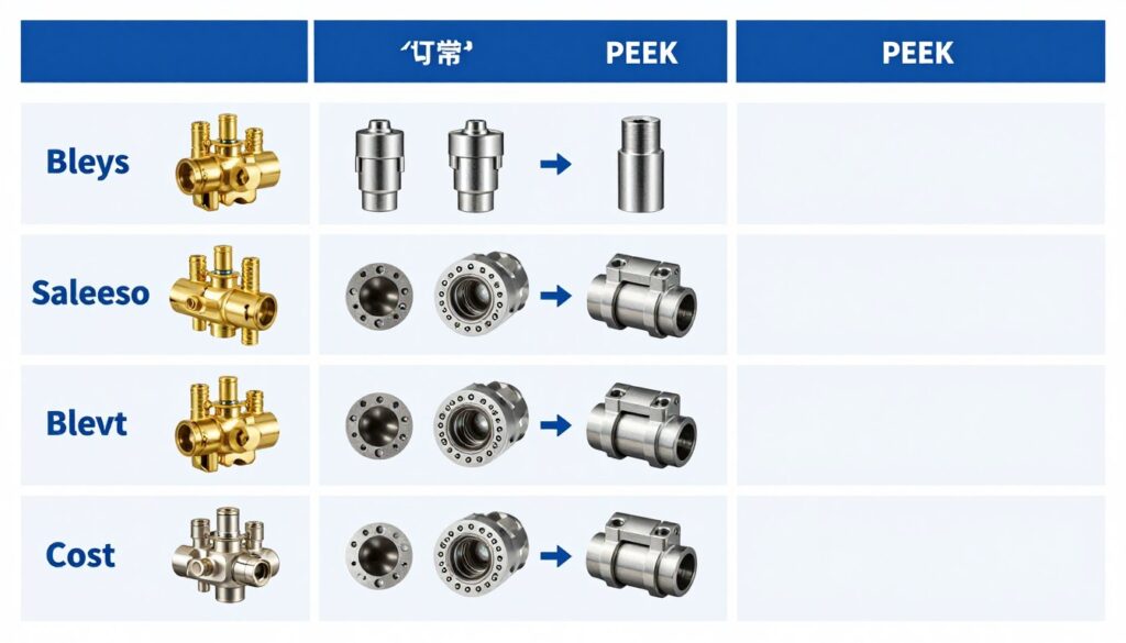 comparaison matériaux électrovanne laiton inox PEEK applications comparaison matériaux électrovanne laiton inox PEEK applications