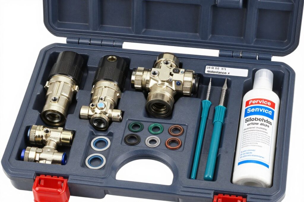 kit d'entretien pour électrovanne avec joints de rechange et outils