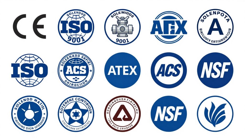 logos certifications électrovannes CE ISO ATEX ACS logos certifications électrovannes CE ISO ATEX ACS