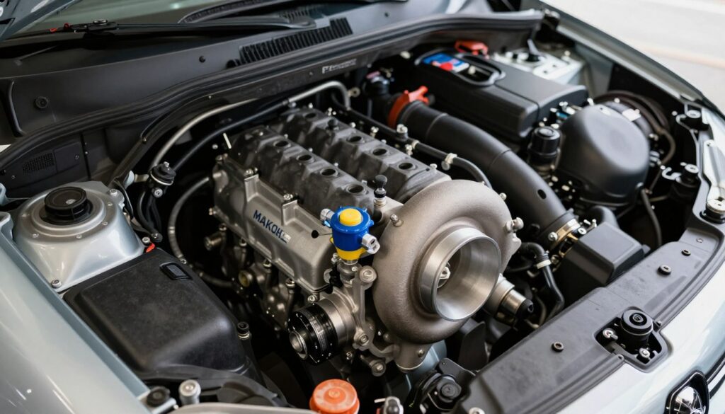 moteur Peugeot 1.6 HDI avec électrovanne turbo MAIKONG installée