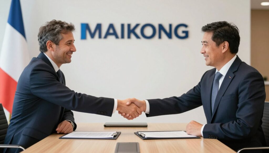 poignée de main partenariat commercial MAIKONG France poignée de main partenariat commercial MAIKONG France